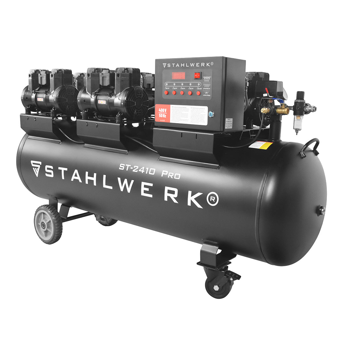 STAHLWERK ST-2410 Pro Flüsterkompressor 10 bar, 240 L, 1250 l/min