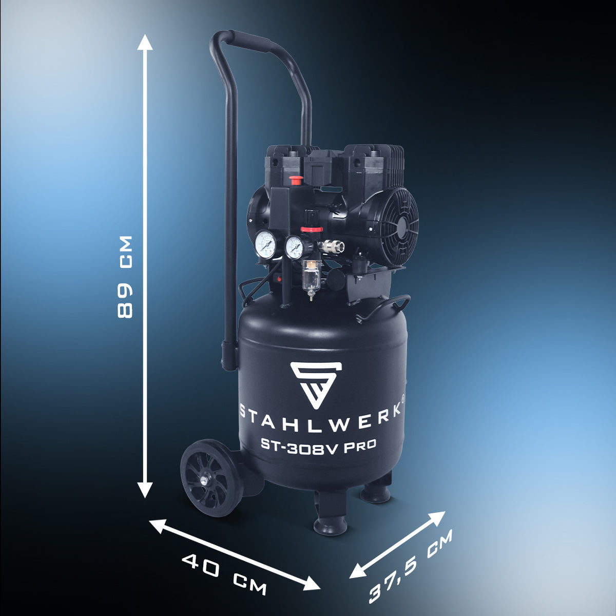 STAHLWERK ST-308V Pro Flüsterkompressor 8 bar, 30 L, 250 l/min