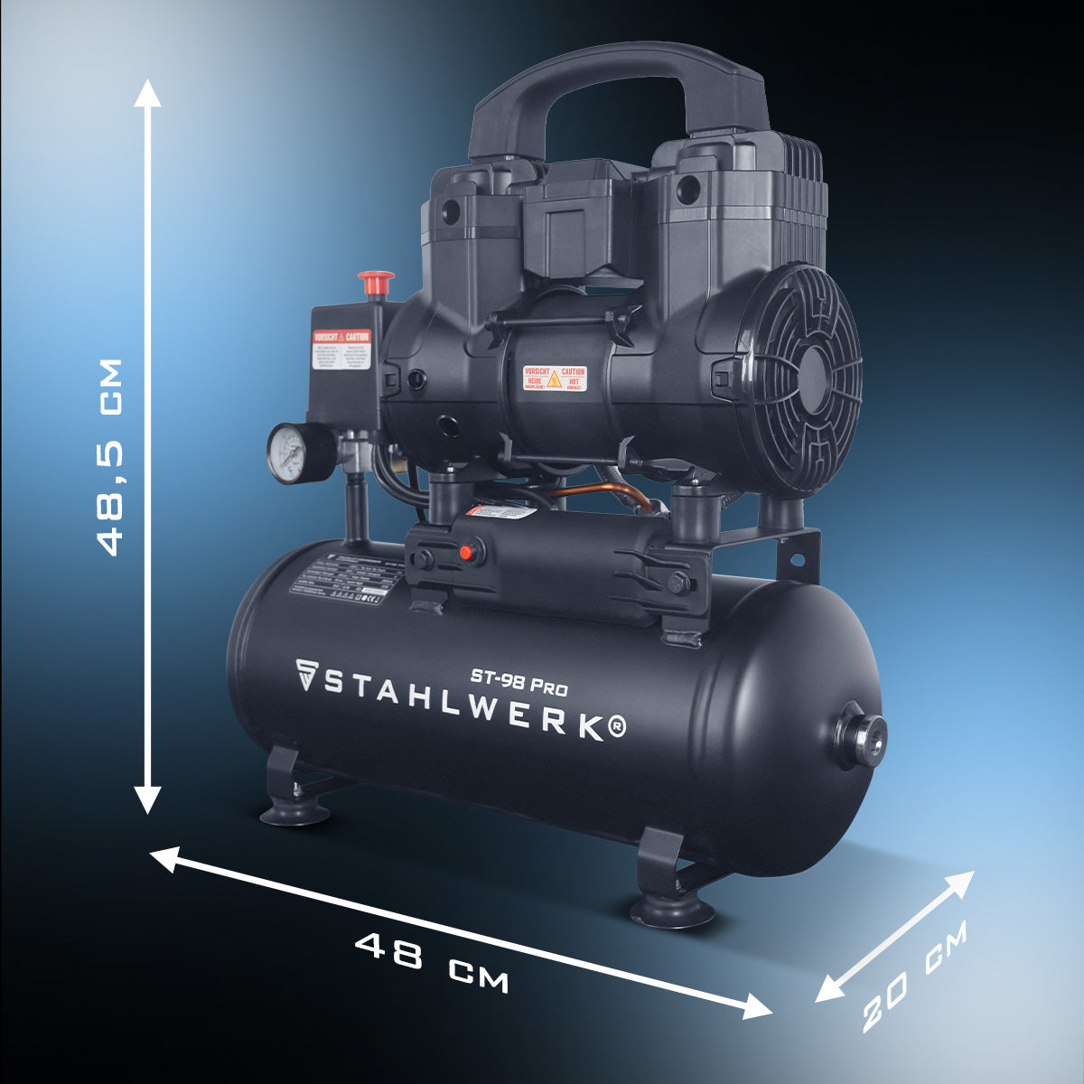 STAHLWERK ST-98 Pro Flüsterkompressor 8 bar, 9 L, 170 l/min