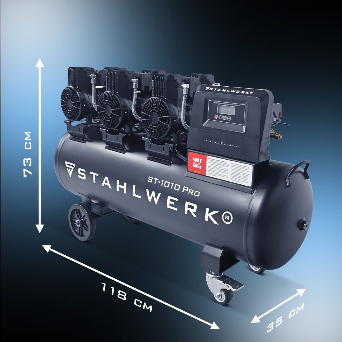 STAHLWERK ST-1010 Pro Flüsterkompressor 10 bar, 120 L, 750 l/min
